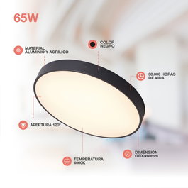 GSC Evolution Plafon LED Kataja 65W 4000K Negro
