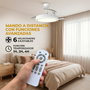 Ventilateur de plafond DC Blanc/Argent avec éclairage LED 60W et pales escamotables