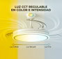 Ventilateur de plafond DC Blanc/Argent avec éclairage LED 60W et pales escamotables