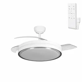 Ventilador DC Blanco/Plata Funcin Verano-Invierno 60w 6980lm 3500-4000-6500k 3 Aspas 6 Velocidades