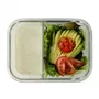 Fackelmann Move - Lot de 2 boîtes-repas en verre 1000 ml avec compartiments, hermétiques, pour four et congélateur, adaptées bento