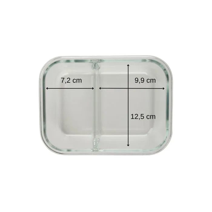 Fackelmann Move - Lot de 2 boîtes-repas en verre 1000 ml avec compartiments, hermétiques, pour four et congélateur, adaptées bento