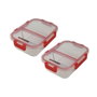 Fackelmann Lot de 2 boîtes repas en verre Move avec compartiments 1000 ml