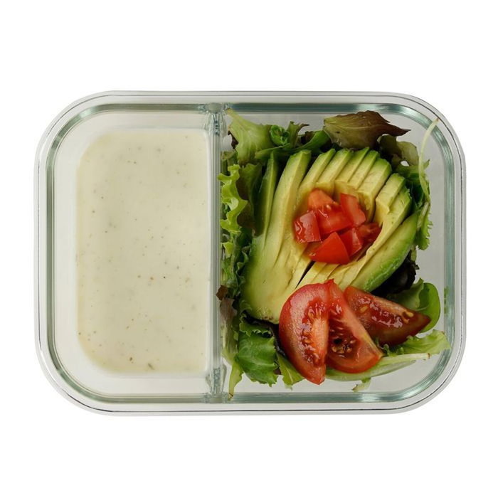 Fackelmann Lot de 2 boîtes repas en verre Move avec compartiments 1000 ml