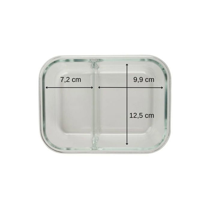 Fackelmann Lot de 2 boîtes repas en verre Move avec compartiments 1000 ml