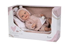 Elegance Babyto Poupée de poids rose avec couverture, corps souple 35 cm