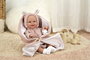 Elegance Babyto Poupée de poids rose avec couverture, corps souple 35 cm