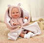 Elegance Babyto Poupée de poids rose avec couverture, corps souple 35 cm