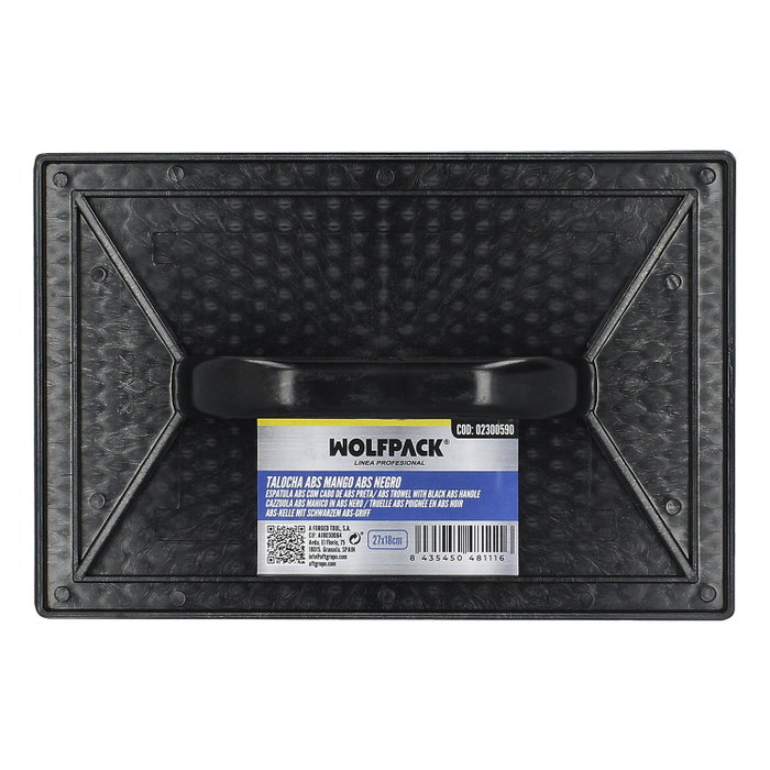 WOLFPACK LINEA PROFESIONAL Talocha Plastico 27x18 cm avec Manche Rond Noir WOLFPACK LINEA PROFESIONAL Talocha Plastico 27x18 cm avec Manche Rond Noir