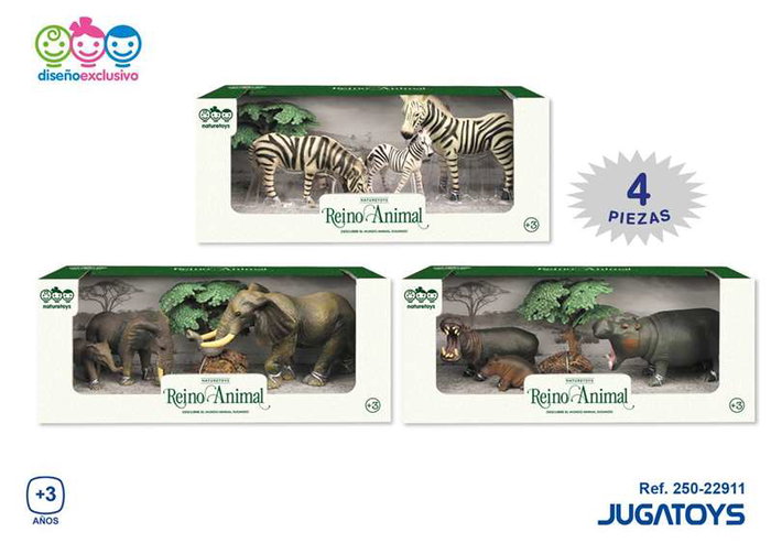 Jugatoys Figurine d'Animaux de la Jungle, 4 pièces - Modèles assortis Jugatoys Figurine d'Animaux de la Jungle, 4 pièces - Modèles assortis