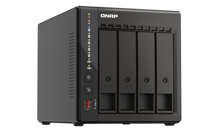 QNAP TS-453E-8G NAS 4 baies Intel Celeron J6412 8GB RAM 2x2.5GbE 4xUSB 2xHDMI