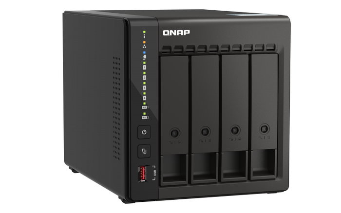 QNAP TS-453E-8G NAS 4 baies Intel Celeron J6412 8GB RAM 2x2.5GbE 4xUSB 2xHDMI