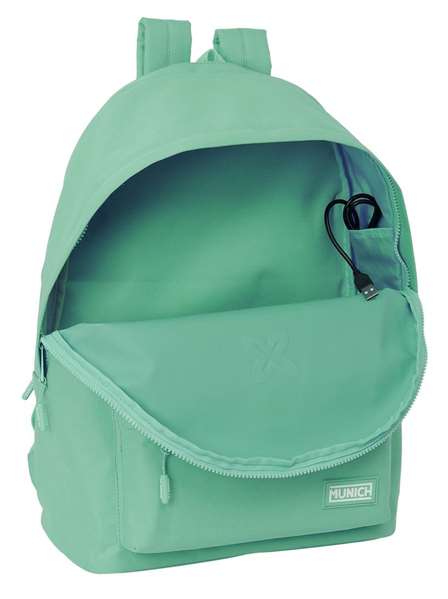 Safta Munich Basicos Mochila Turquesa - Sac à dos double pour ordinateur portable 15,6 pouces avec port de charge USB, 31x44x18 cm