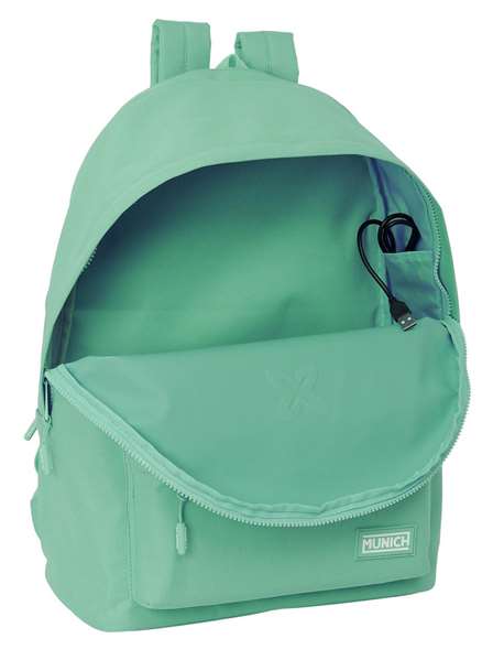 Safta Munich Basicos Mochila Turquesa - Sac à dos double pour ordinateur portable 15,6 pouces avec port de charge USB, 31x44x18 cm