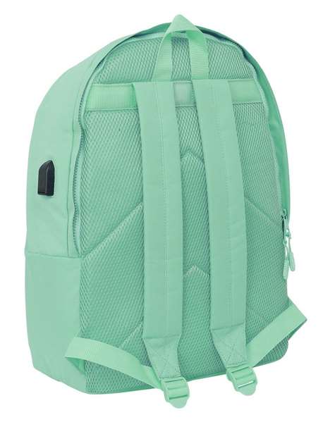 Safta Munich Basicos Mochila Turquesa - Sac à dos double pour ordinateur portable 15,6 pouces avec port de charge USB, 31x44x18 cm
