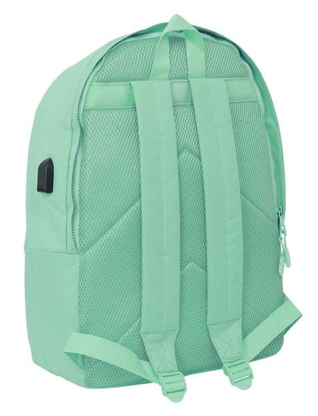 Safta Munich Basicos Mochila Turquesa - Sac à dos double pour ordinateur portable 15,6 pouces avec port de charge USB, 31x44x18 cm