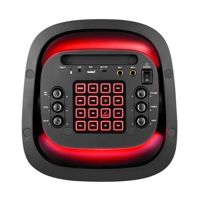 Phoenix Technologies Enceinte Bluetooth Portable RumbleBoss 80W RMS RGB 2 Micros Karaoké Batterie Rechargeable