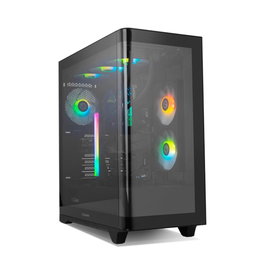 NOX Hummer Ether Boîtier PC Gaming Midi-Tower ATX Verre Trempé Noir
