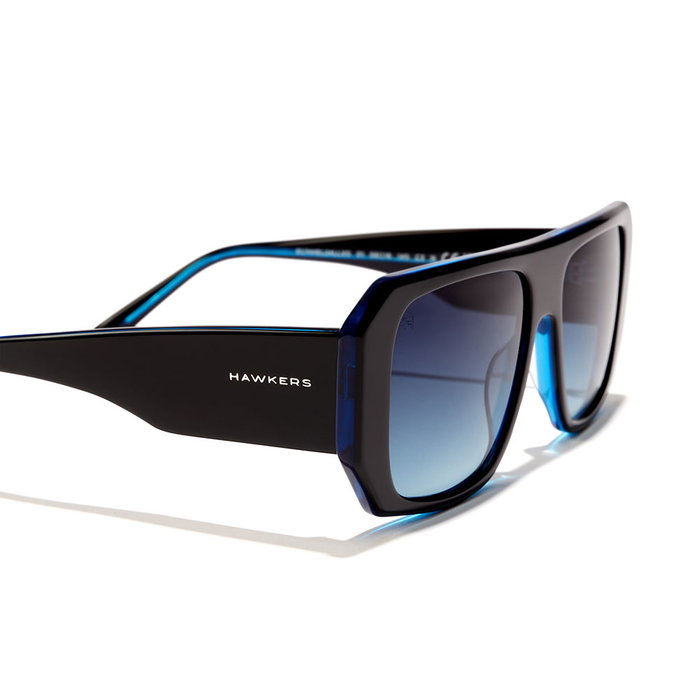 Hawkers HELL - Lunettes de soleil aviateur unisexe - Denim bleu foncé - Acétate, verres 50 mm, branches 146 mm