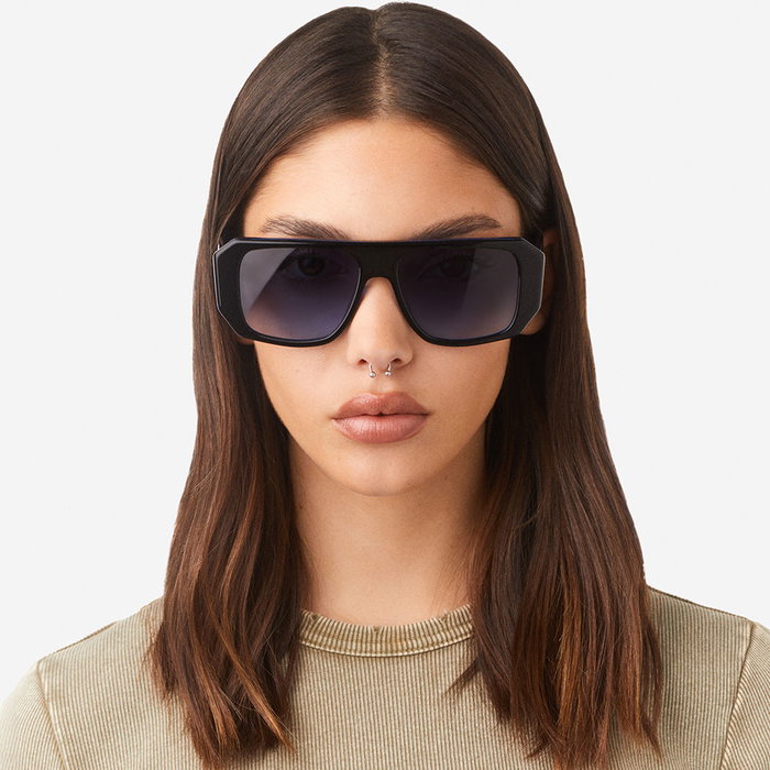 Hawkers HELL - Lunettes de soleil aviateur unisexe - Denim bleu foncé - Acétate, verres 50 mm, branches 146 mm