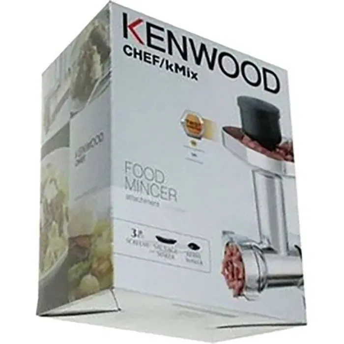 Kenwood KAX950ME Hachoir à viandes et poissons pour robots Chef, Elite, Titanium SystemPro, kMix - Capacité 130 kg/h avec 3 grilles en acier Kenwood KAX950ME Hachoir à viandes et poissons pour robots Chef, Elite, Titanium SystemPro, kMix - Capacité 130 kg/h avec 3 grilles en acier