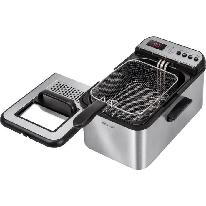 Sencor SFR 8200SS Friteuse électrique Noir/Acier Inoxydable