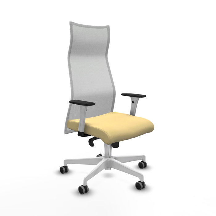 Piqueras y Crespo Chaise de Bureau Albacete Crème et Blanc Piqueras y Crespo Chaise de Bureau Albacete Crème et Blanc
