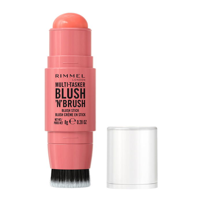 Rimmel London Blush 'N' Brush Multi-Tâches - Stick Fard à Joues avec Pinceau Intégré - Format Crème et Poudre - 6 Nuances - 8 g