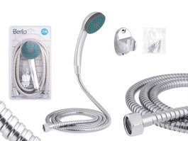 Berilo Pommeau de Douche Flexible 2 m avec effet Pluie Argent 15 x 28 x 6 cm (Set de 12)
