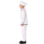 Déguisement Chef Cuisinier Enfant Garçon Blanc Taille 5-6 Ans - Complet avec Chapeau, Veste et Pantalon