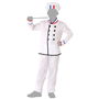 Déguisement Chef Cuisinier Enfant Garçon Blanc Taille 5-6 Ans - Complet avec Chapeau, Veste et Pantalon