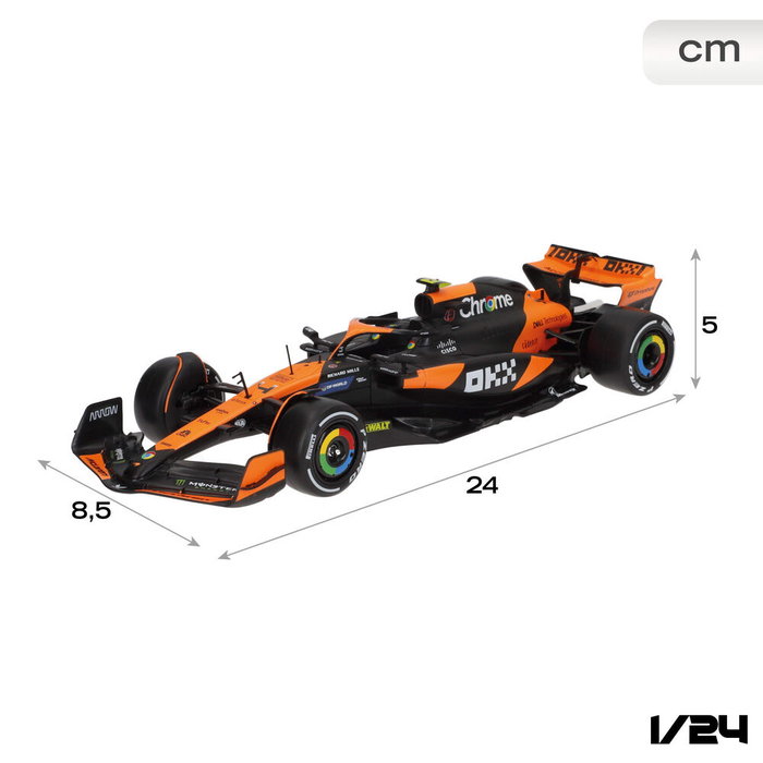 Burago Mclaren Norris MCL38 - Voiture de F1 McLaren 2024 - Modèle réduit métallique - Échelle 1:24 Burago Mclaren Norris MCL38 - Voiture de F1 McLaren 2024 - Modèle réduit métallique - Échelle 1:24