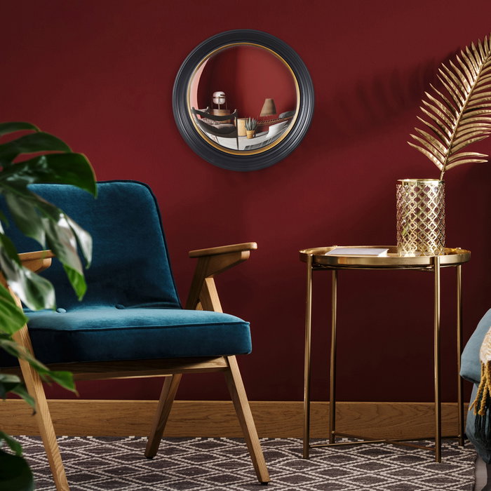 Home Deco Factory Miroir convexe LOUNGE Or et noir, Ø 40,5 cm