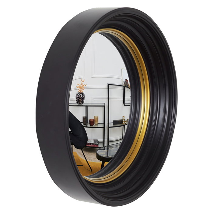 Home Deco Factory Miroir convexe LOUNGE Or et noir, Ø 40,5 cm