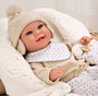 Muñecas Arias Muñeca Elegance Babyto, Poupée de poids 35 cm avec couverture, beige, espagnol