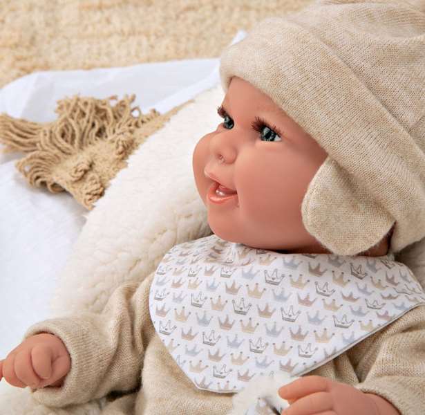 Muñecas Arias Muñeca Elegance Babyto, Poupée de poids 35 cm avec couverture, beige, espagnol