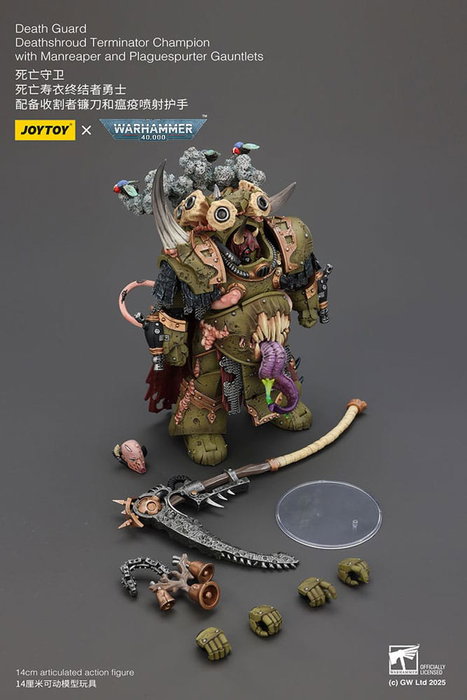 Warhammer 40k figurine 1/18 Death Guard Deathshroud Terminator Champion with Manreaper and Plaguespurter Gauntlets 14 cm Warhammer 40k figurine 1/18 Death Guard Deathshroud Terminator Champion with Manreaper and Plaguespurter Gauntlets 14 cm