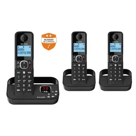 Alcatel Téléphone fixe sans fil F860 Voice Trio Noir - Blocage d'appels indésirables, grand écran, répondeur 14 min, répertoire 100 contacts