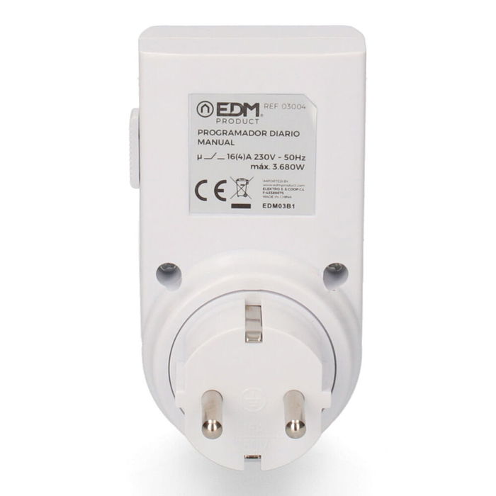 Prise avec programmateur analogique EDM 03004 3500 W 230 V 24 heures