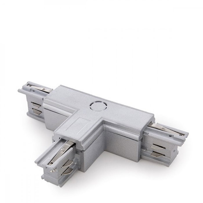 Connecteur en T triphasé Argent pour rail