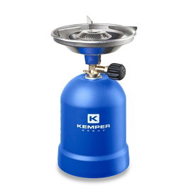 Kemper Réchaud portable à cartouche 190 g, pare-vent, sécurité anti-déblocage, 160 g/h 2,2 kW, 125 x 125 x 215 mm