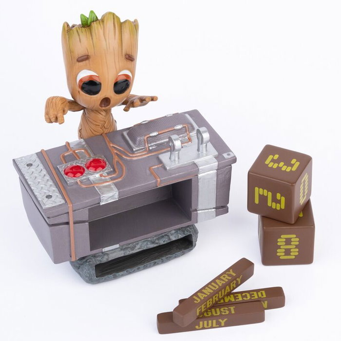 ERIK - Calendrier Perpétuel Décoratif 3D Groot - Gardiens de la Galaxie Marvel - 11.5 cm - Résine Peinte à la Main