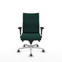 Piqueras Y Crespo Chaise Albacete Confidente, Mécanisme Synchro, Similicuir Vert Bouteille, Base Aluminium