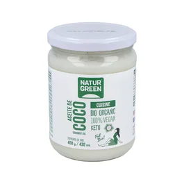 NATURGREEN Huile de Coco Désodorisée Bio 400g – Pour Cuisine et Pâtisserie