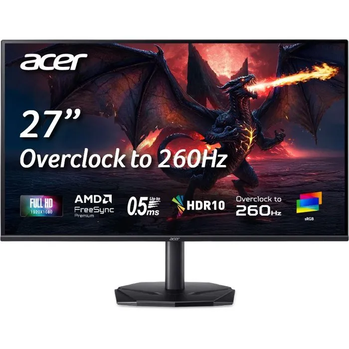 Acer Écran PC Gamer 27 pouces FHD 260Hz IPS 1ms KG270W5bmiipx Acer Écran PC Gamer 27 pouces FHD 260Hz IPS 1ms KG270W5bmiipx