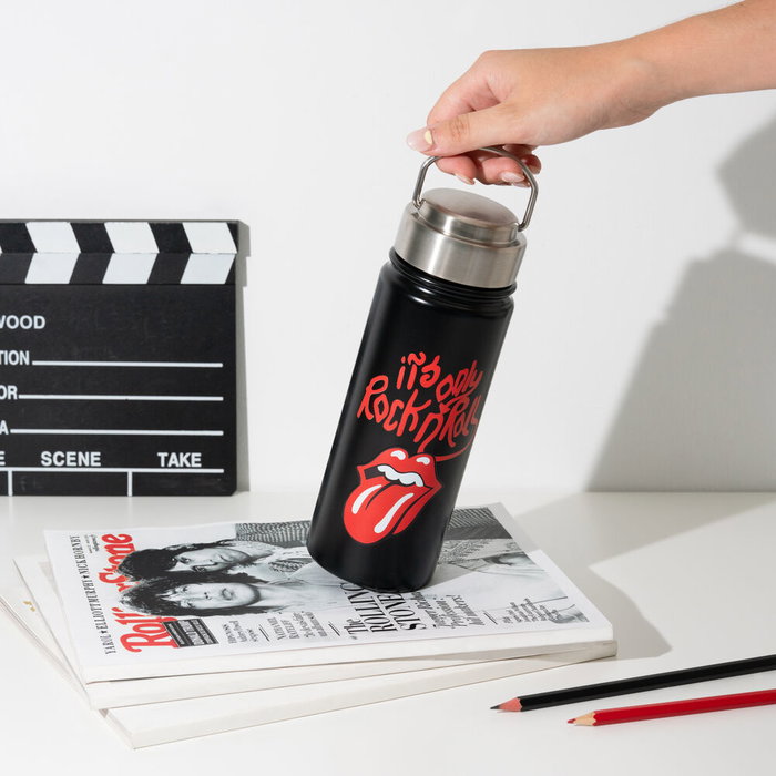 ERIK Gourde isotherme en acier inoxidable 500ml avec motif The Rolling Stones et bouchon étanche à anse