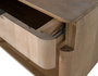 GINER Y COLOMER - Table de chevet en bois de manguier naturel, design minimaliste à coins arrondis, avec tiroir à glissières métalliques et espace de rangement ouvert