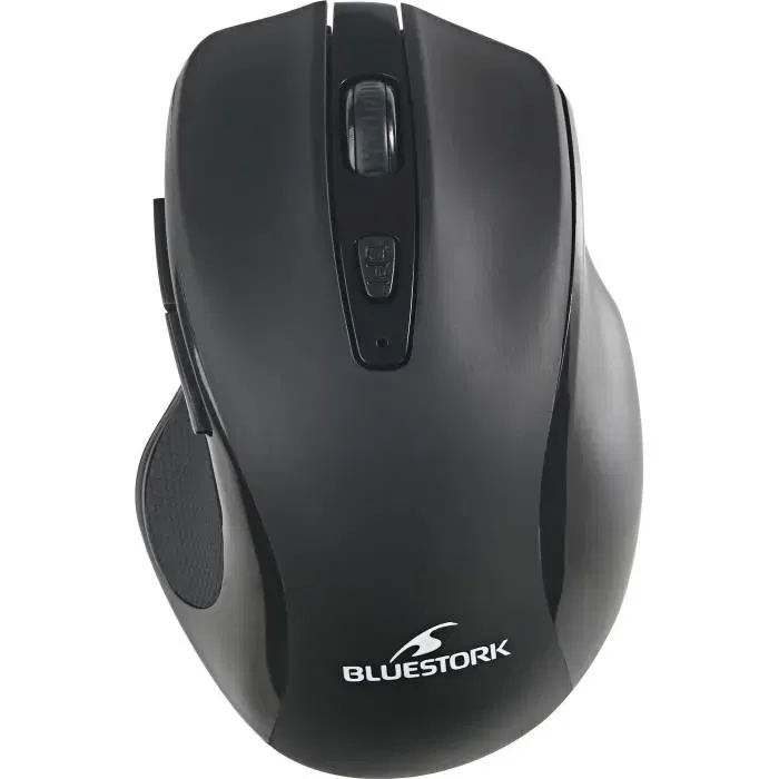 Bluestork OFFICE 75 OFF75 - Souris sans fil ergonomique Noir, connexion Bluetooth ou 2.4 GHz via nano récepteur, plug-and-play