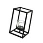 BigBuy Home Ensemble de bougeoirs Noir Verre Fer 14 x 14 x 25 cm (2 Unités)