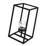 BigBuy Home Ensemble de bougeoirs Noir Verre Fer 14 x 14 x 25 cm (2 Unités)